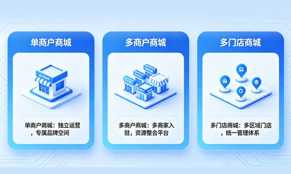 商城解析：单商户、多商户、多门店模式功能与核心特点